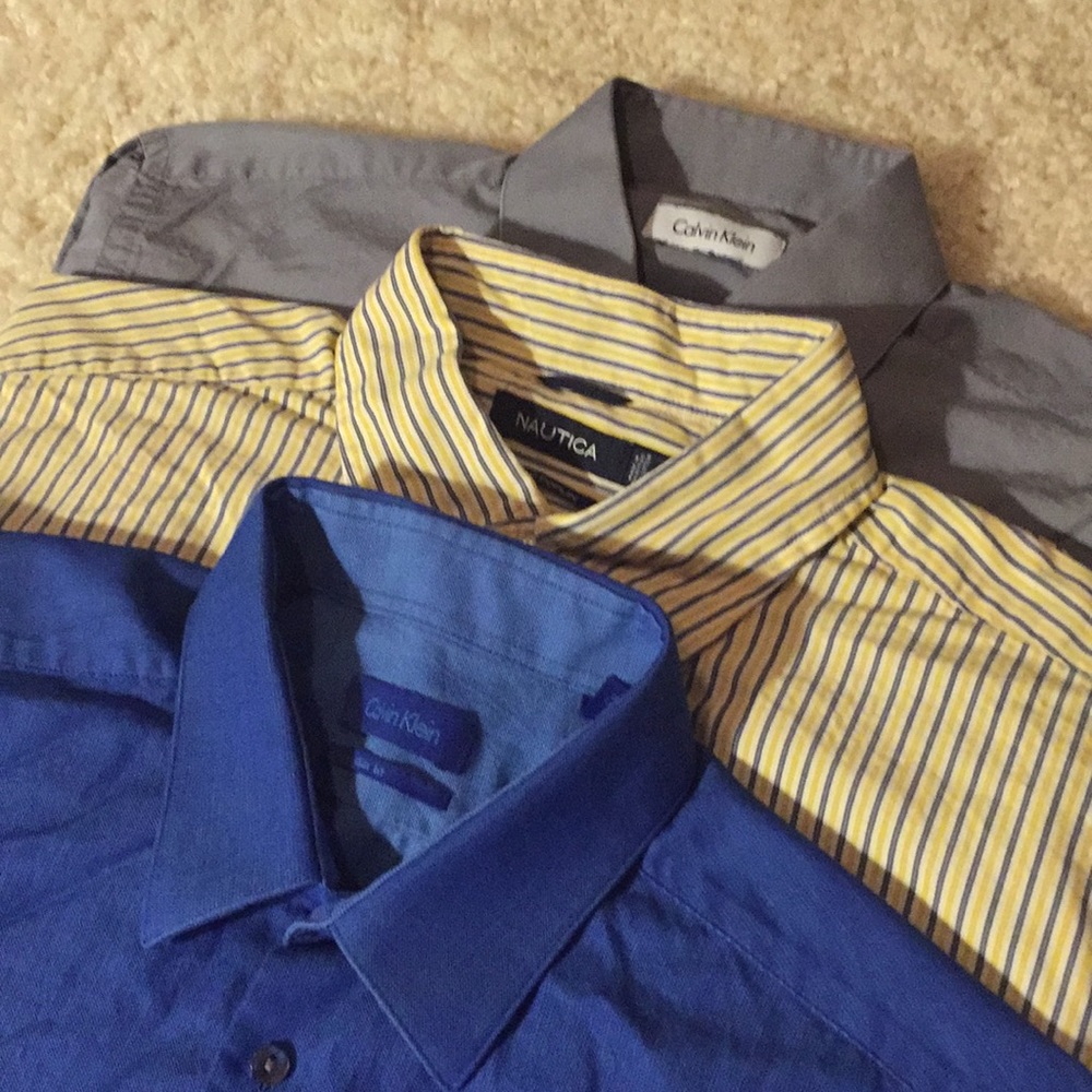 Men’s button up dress shirts.